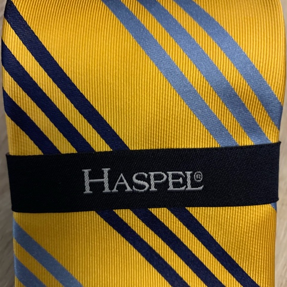 HASPEL NWT MENS STRIPED SILK TIE - Picture 2 of 5